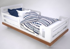 Ліжко IndigoWood Cloud 160x80cm white / natural wood